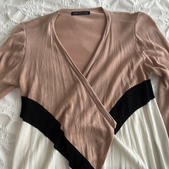 Open front drape cardigan - beige, white, gray, black size small - Picture 2 of 3